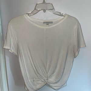 Gaze White Short Sleeve Knot Tee